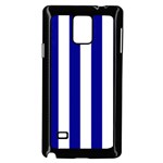 Vertical Stripes - White and Dark Blue Samsung Galaxy Note 4 Case (Black)