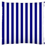 Vertical Stripes - White and Dark Blue Large Cushion Case (One Side)