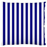 Vertical Stripes - White and Dark Blue Standard Flano Cushion Case (One Side)
