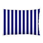 Vertical Stripes - White and Dark Blue Pillow Case (One Side)