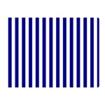Vertical Stripes - White and Dark Blue Double Sided Flano Blanket (Mini)
