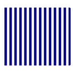 Vertical Stripes - White and Dark Blue Double Sided Flano Blanket (Small)