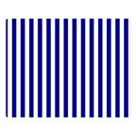 Vertical Stripes - White and Dark Blue Double Sided Flano Blanket (Large)