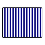 Vertical Stripes - White and Dark Blue Double Sided Fleece Blanket (Small) (Two Sides)