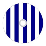 Vertical Stripes - White and Dark Blue CD Wall Clock