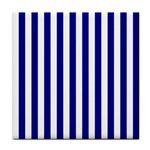 Vertical Stripes - White and Dark Blue Face Towel