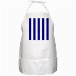 Vertical Stripes - White and Dark Blue BBQ Apron