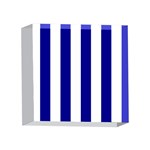 Vertical Stripes - White and Dark Blue 4 x 4  Acrylic Photo Block