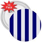 Vertical Stripes - White and Dark Blue 3  Button (10 pack)