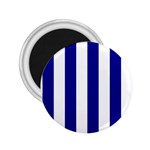 Vertical Stripes - White and Dark Blue 2.25  Magnet