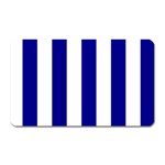 Vertical Stripes - White and Dark Blue Magnet (Rectangular)