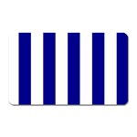 Vertical Stripes - White and Dark Blue Magnet (Rectangular)