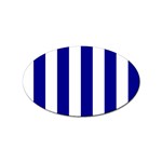 Vertical Stripes - White and Dark Blue Sticker (Oval)