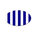 Vertical Stripes - White and Dark Blue Sticker Oval (10 pack)