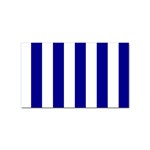 Vertical Stripes - White and Dark Blue Sticker Rectangular (10 pack)