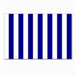 Vertical Stripes - White and Dark Blue Postcards 5  x 7  (Pkg of 10)