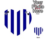 Vertical Stripes - White and Dark Blue Playing Cards 54 (Heart)