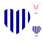 Vertical Stripes - White and Dark Blue Playing Cards (Heart)