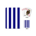 Vertical Stripes - White and Dark Blue Playing Cards (Mini)