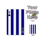Vertical Stripes - White and Dark Blue Playing Cards 54 (Mini)