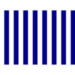 Vertical Stripes - White and Dark Blue Birthday Cake 3D Greeting Card (7x5)