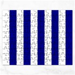 Vertical Stripes - White and Dark Blue Jigsaw Puzzle (Rectangular)