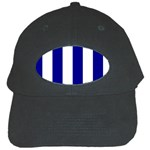 Vertical Stripes - White and Dark Blue Black Cap