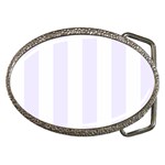 Vertical Stripes - White and Pastel Violet Belt Buckle