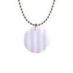 Vertical Stripes - White and Pastel Violet 1  Button Necklace