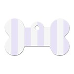 Vertical Stripes - White and Pastel Violet Dog Tag Bone (Two Sides)