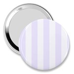 Vertical Stripes - White and Pastel Violet 3  Handbag Mirror