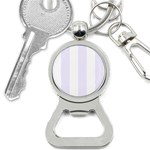 Vertical Stripes - White and Pastel Violet Bottle Opener Key Chain