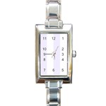 Vertical Stripes - White and Pastel Violet Rectangle Italian Charm Watch