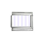 Vertical Stripes - White and Pastel Violet Italian Charm (9mm)