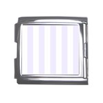 Vertical Stripes - White and Pastel Violet Mega Link Italian Charm (18mm)