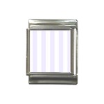 Vertical Stripes - White and Pastel Violet Italian Charm (13mm)