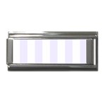 Vertical Stripes - White and Pastel Violet Superlink Italian Charm (9mm)