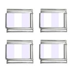 Vertical Stripes - White and Pastel Violet 9mm Italian Charm (4 pack)