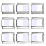 Vertical Stripes - White and Pastel Violet 9mm Italian Charm (9 pack)
