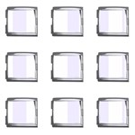 Vertical Stripes - White and Pastel Violet Mega Link Italian Charm (9 pack)