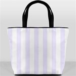 Vertical Stripes - White and Pastel Violet Bucket Bag