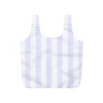 Vertical Stripes - White and Pastel Violet Full Print Recycle Bag (S)