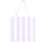 Vertical Stripes - White and Pastel Violet Grocery Light Tote Bag