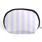 Vertical Stripes - White and Pastel Violet Accessory Pouch (Medium)
