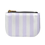 Vertical Stripes - White and Pastel Violet Mini Coin Purse
