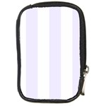 Vertical Stripes - White and Pastel Violet Compact Camera Leather Case