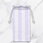 Vertical Stripes - White and Pastel Violet Jewelry Bag