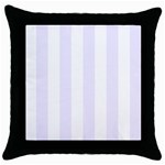 Vertical Stripes - White and Pastel Violet Throw Pillow Case (Black)