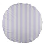 Vertical Stripes - White and Pastel Violet Large 18  Premium Round Cushion