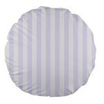 Vertical Stripes - White and Pastel Violet Large 18  Premium Flano Round Cushion